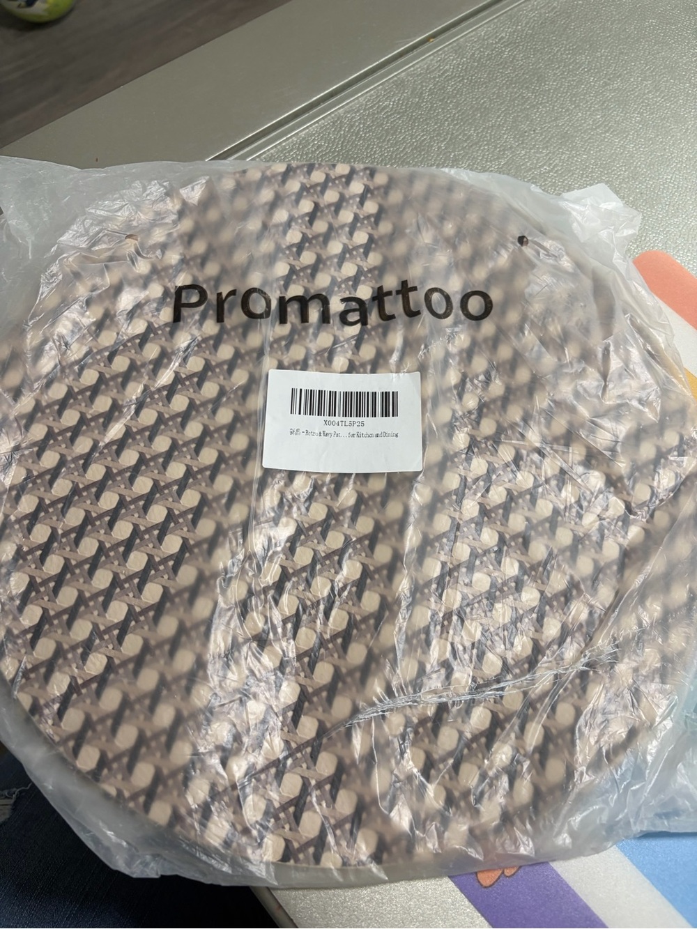 Promattoo Beige and Brown Patterned Round Bag